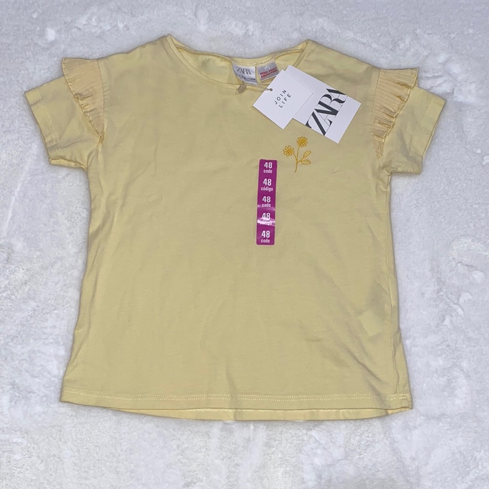NWT 3-4 Zara yellow flower top